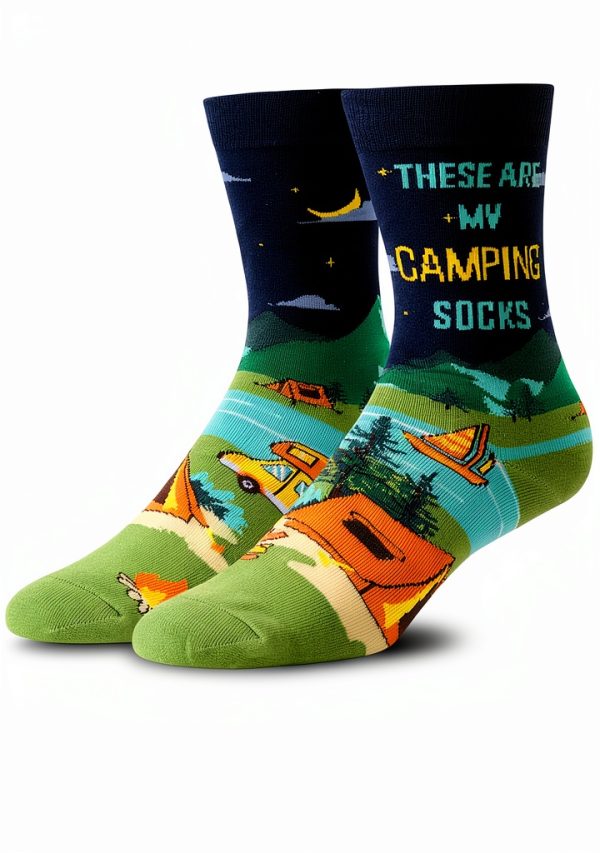 Camping Socks Mens Cotton Outdoor Enthusiast Gift Soft-0