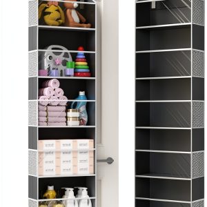 ULG Over Door Shoe Organizer Clear Dark Grey Storage-0