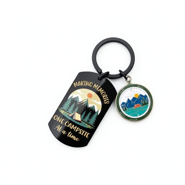 Camper Keychain Stainless Steel Engraved Camping Gift for-2