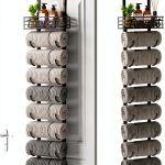 SWTYMIKI Towel Rack Metal Door Mount Bathroom Storage-0